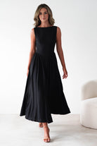 Monroe Skater Midaxi Dress | Black | Oh Hello Clothing | XS (6)