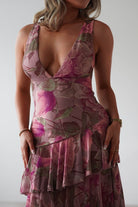 Morgana Floral Ruffle Maxi Dress | Mixed Print | Oh Hello Clothing | XS (6)