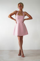 Morocco Halterneck Mini Dress | Pink - Oh Hello Clothing