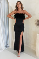 Nalani Feather Detail Gown | Black | Oh Hello Clothing | XS (6)