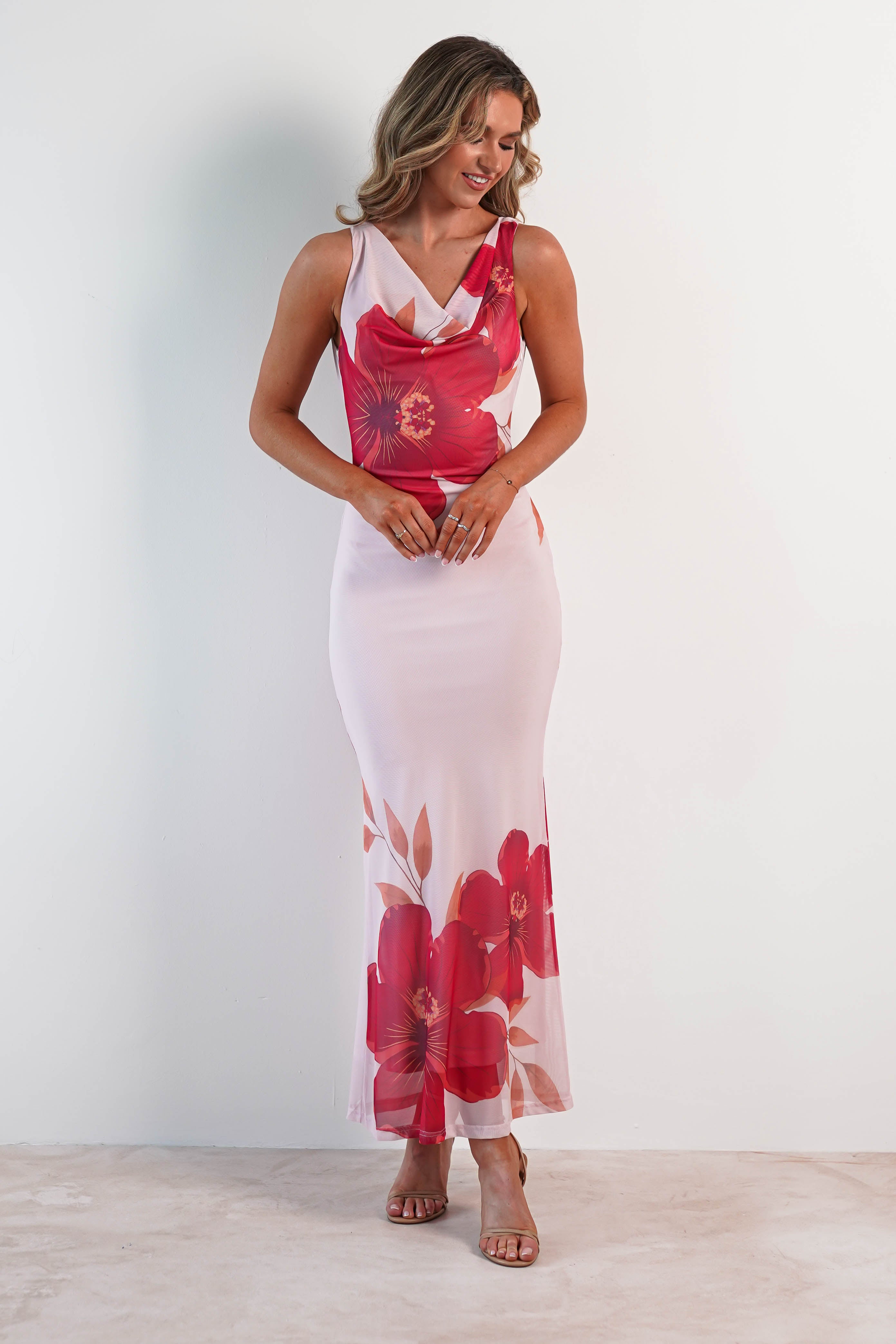 Nalini Bodycon Mesh Maxi Dress | Pink | Oh Hello Clothing | XS (6)