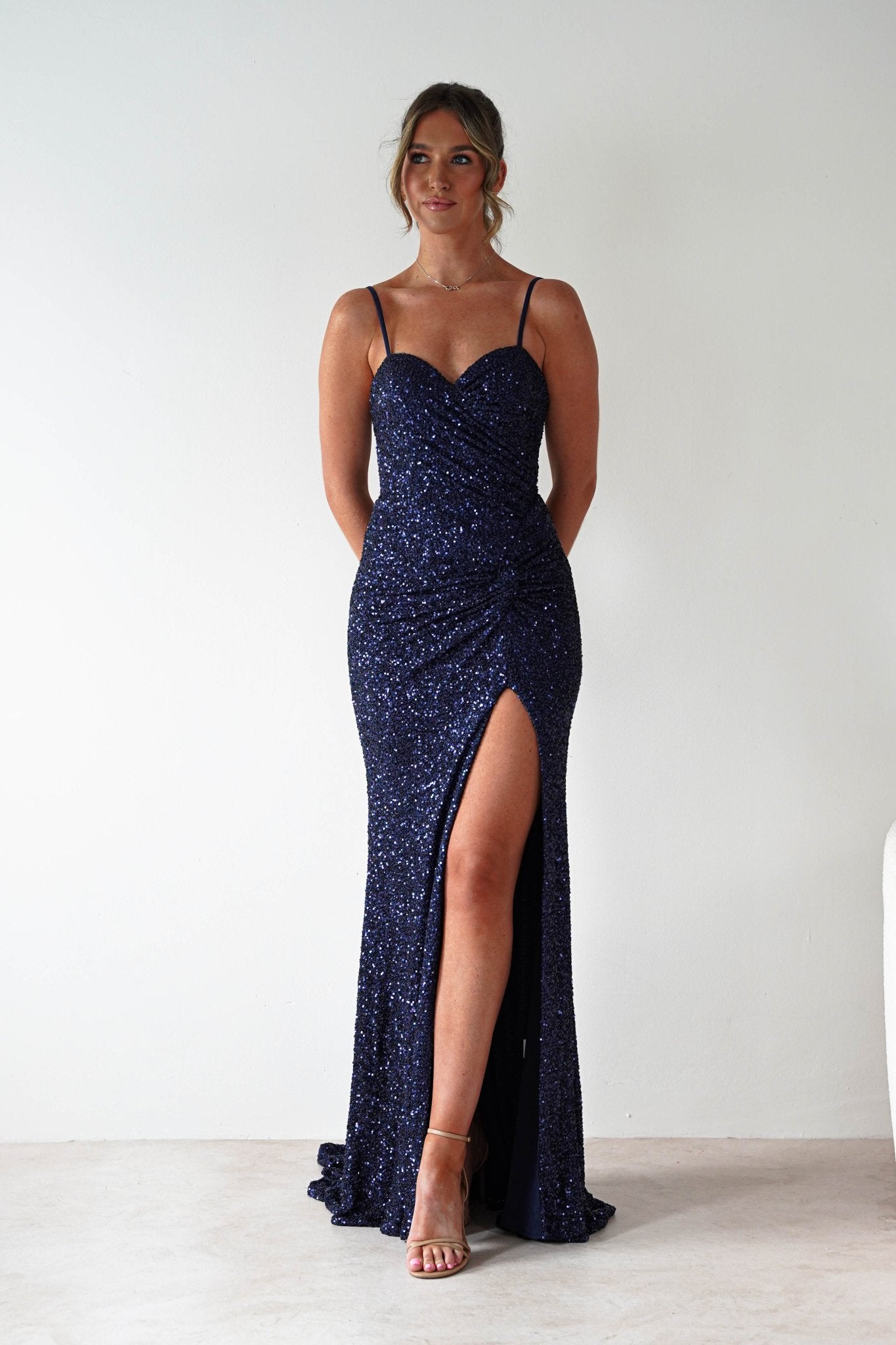 Nalita Bodycon Sequin Gown | Navy | Oh Hello Clothing | S (8)