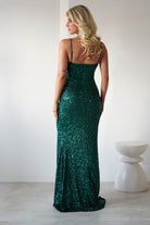 Narissa Sequin Maxi Gown | Green | Oh Hello Clothing | XS (6)