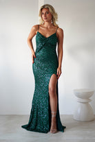 Narissa Sequin Maxi Gown | Green | Oh Hello Clothing | XS (6)