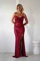 Narissa Sequin Maxi Gown | Red | Oh Hello Clothing | XS (6)
