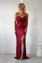 Narissa Sequin Maxi Gown | Red | Oh Hello Clothing | XS (6)