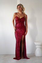 Narissa Sequin Maxi Gown | Red | Oh Hello Clothing | XS (6)