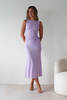 Neelia Mesh Bodycon Midaxi Dress | Lilac | Oh Hello Clothing | XS (6)