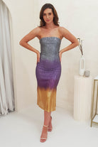 Neva Sequin Stapless Midi Dress | Grey Ombre | Oh Hello Clothing | S/M (6/8)