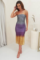 Neva Sequin Stapless Midi Dress | Grey Ombre | Oh Hello Clothing | S/M (6/8)