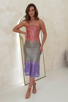Neva Sequin Stapless Midi Dress | Rose Ombre | Oh Hello Clothing | S/M (6/8)