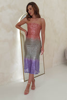 Neva Sequin Stapless Midi Dress | Rose Ombre | Oh Hello Clothing | S/M (6/8)