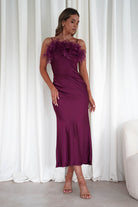 Neve Silky Satin Feather Slip Dress | Plum | Oh Hello Clothing | S (8)