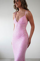 Nina Beaded Bodycon Gown | Pink - Oh Hello Clothing
