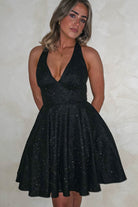Ninette Glitter Mini Dress | Black | Oh Hello Clothing | XS (6)