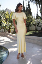 Olivia Soft Matte Satin Maxi Dress | Yellow | Oh Hello Clothing | XS (6)