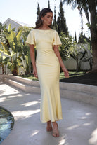Olivia Soft Matte Satin Maxi Dress | Yellow | Oh Hello Clothing | XS (6)
