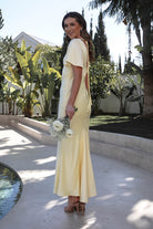 Olivia Soft Matte Satin Maxi Dress | Yellow | Oh Hello Clothing | XS (6)