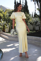 Olivia Soft Matte Satin Maxi Dress | Yellow | Oh Hello Clothing | XS (6)