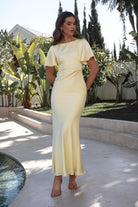 Olivia Soft Matte Satin Maxi Dress | Yellow | Oh Hello Clothing | XS (6)