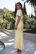 Olivia Soft Matte Satin Maxi Dress | Yellow | Oh Hello Clothing | XS (6)