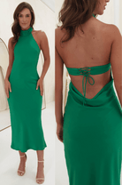 Pamela Halter Neck Maxi Dress | Green | Oh Hello Clothing | XS (6)