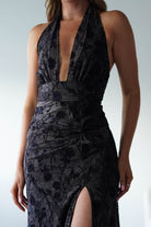 Paxton Halter Neck Floral Maxi Dress | Black | Oh Hello Clothing | S (8)