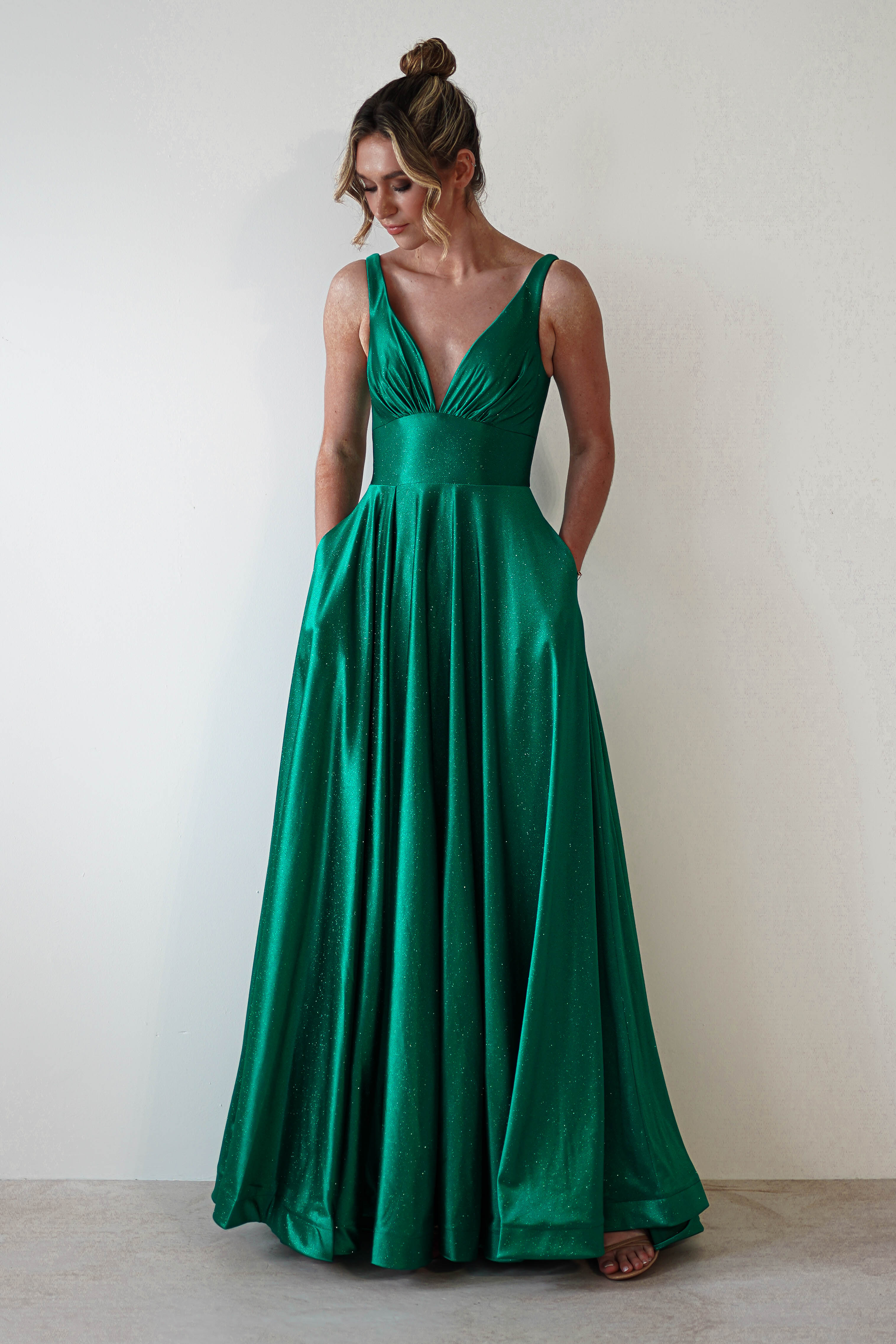 Penelope Glitter Princess Gown | Green | Oh Hello Clothing | S (8)