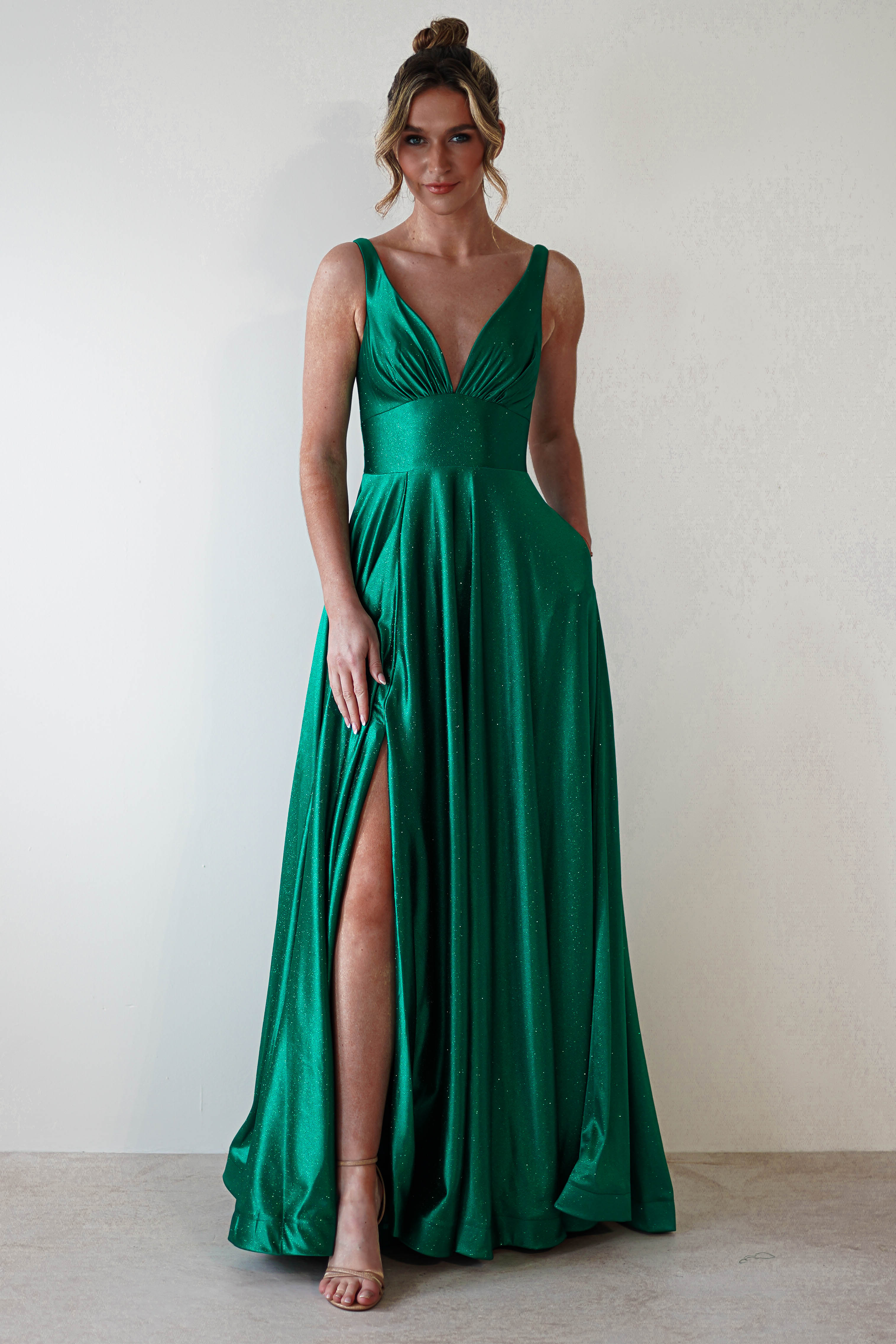 Penelope Glitter Princess Gown | Green | Oh Hello Clothing | S (8)