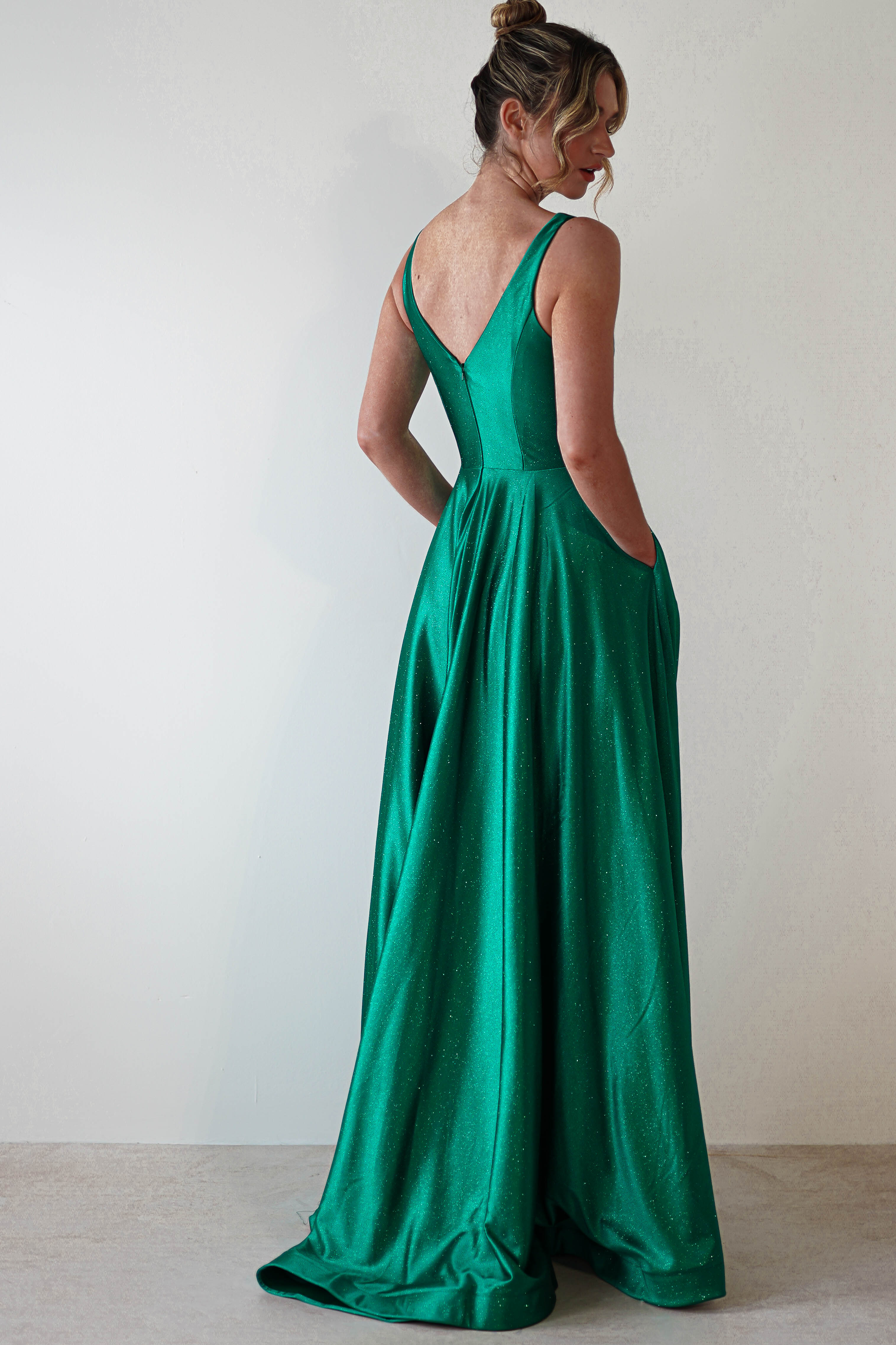 Penelope Glitter Princess Gown | Green | Oh Hello Clothing | S (8)