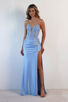 Perla Embellished Gown | Light Blue | Oh Hello Clothing | XS (6)