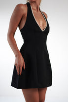 Peyton Pearl Detail Mini Dress | Black | Oh Hello Clothing | XS (6)