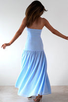 Polinna Strapless Chiffon Maxi Dress | Blue | Oh Hello Clothing | S (8)