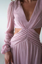 Postiano Shimmer Ribbed Maxi Dress | Blush | Oh Hello Clothing | XS (6)