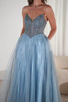 Priscilla Princess Glitter Gown | Dusty Blue | Oh Hello Clothing | XS (6)