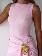 Rina Gathered Waist Midaxi Dress | Pink | Oh Hello Clothing | XS (6)