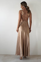 Riviera Soft Satin Maxi Gown | Gold/Bronze | Oh Hello Clothing | XS (6)