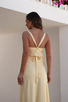 Salma Soft Matte Satin Midaxi Dress | Yellow - Oh Hello Clothing