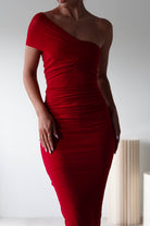 Sania Bodycon Midi Dress | Red | Oh Hello Clothing | XS (6)