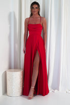Shantal Satin Gown | Red - Oh Hello Clothing