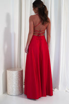 Shantal Satin Gown | Red - Oh Hello Clothing