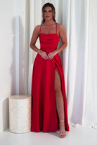 Shantal Satin Gown | Red - Oh Hello Clothing