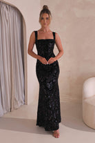 Sharma Squareneck Velvet Gown | Black | Oh Hello Clothing | S (8)
