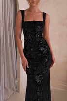 Sharma Squareneck Velvet Gown | Black | Oh Hello Clothing | S (8)