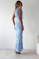 Siren Bodycon Maxi Dress | Blue Textured | Oh Hello Clothing | XS (6)