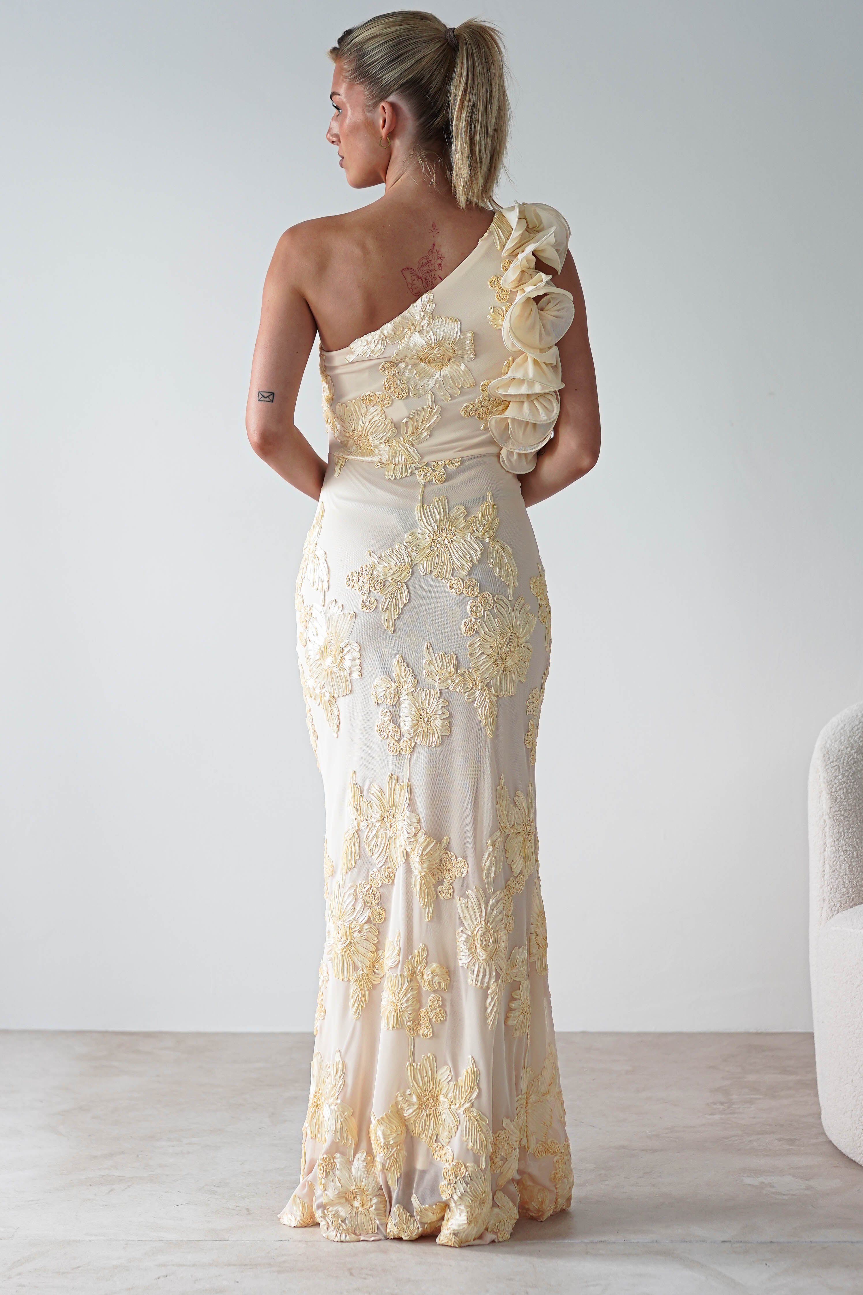 Siren Bodycon Maxi Dress | Light Yellow | Oh Hello Clothing | XS (6)