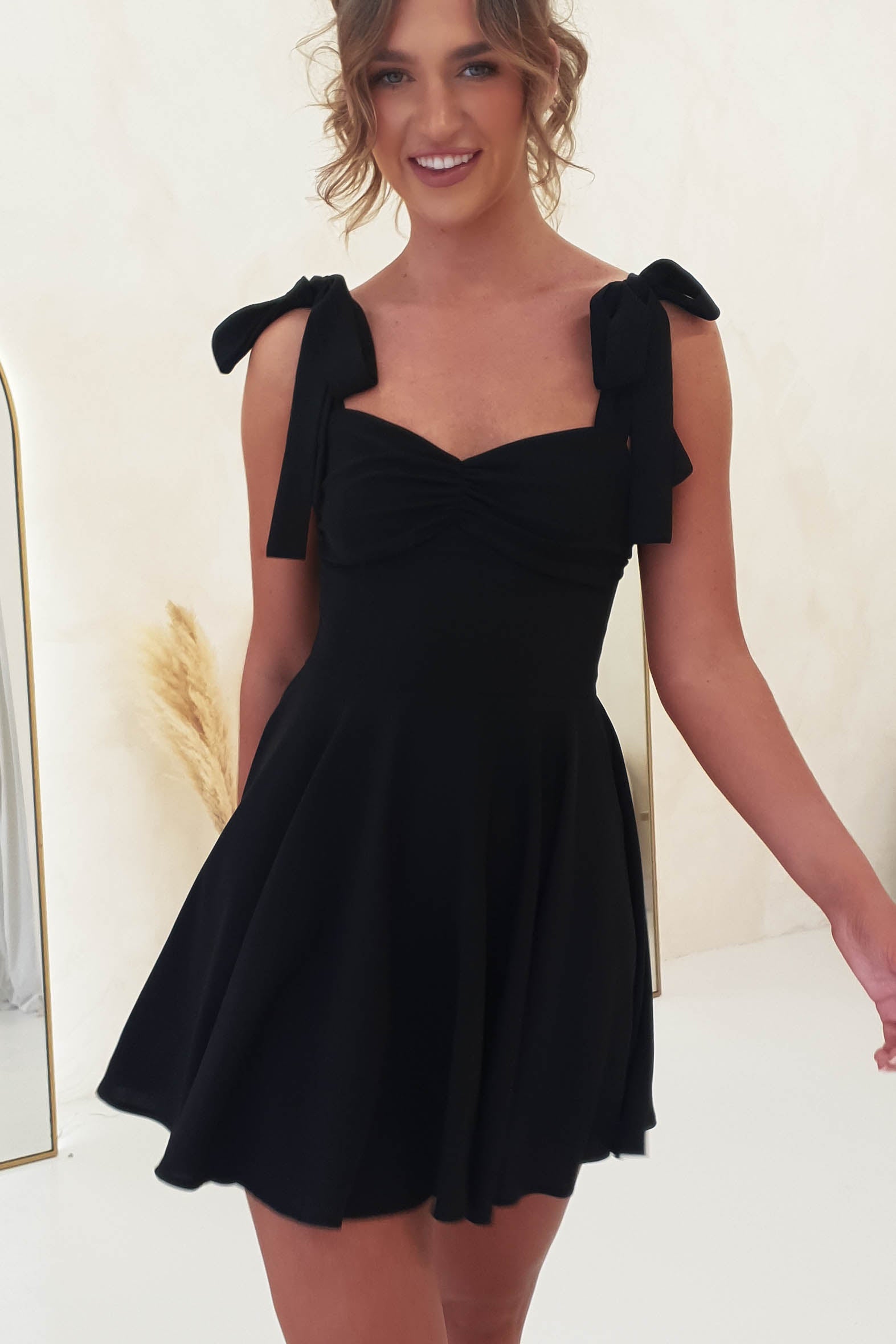 Amara Skater Mini Dress | Black | Oh Hello Clothing | XS (6)