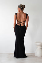 Sky Stretchy Mesh Backless Maxi Dress | Black | Oh Hello Clothing | XS (6)