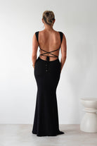 Sky Stretchy Mesh Backless Maxi Dress | Black | Oh Hello Clothing | XS (6)