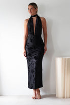 Tara Floral Jacquard Maxi Dress | Black | Oh Hello Clothing | XS (6)